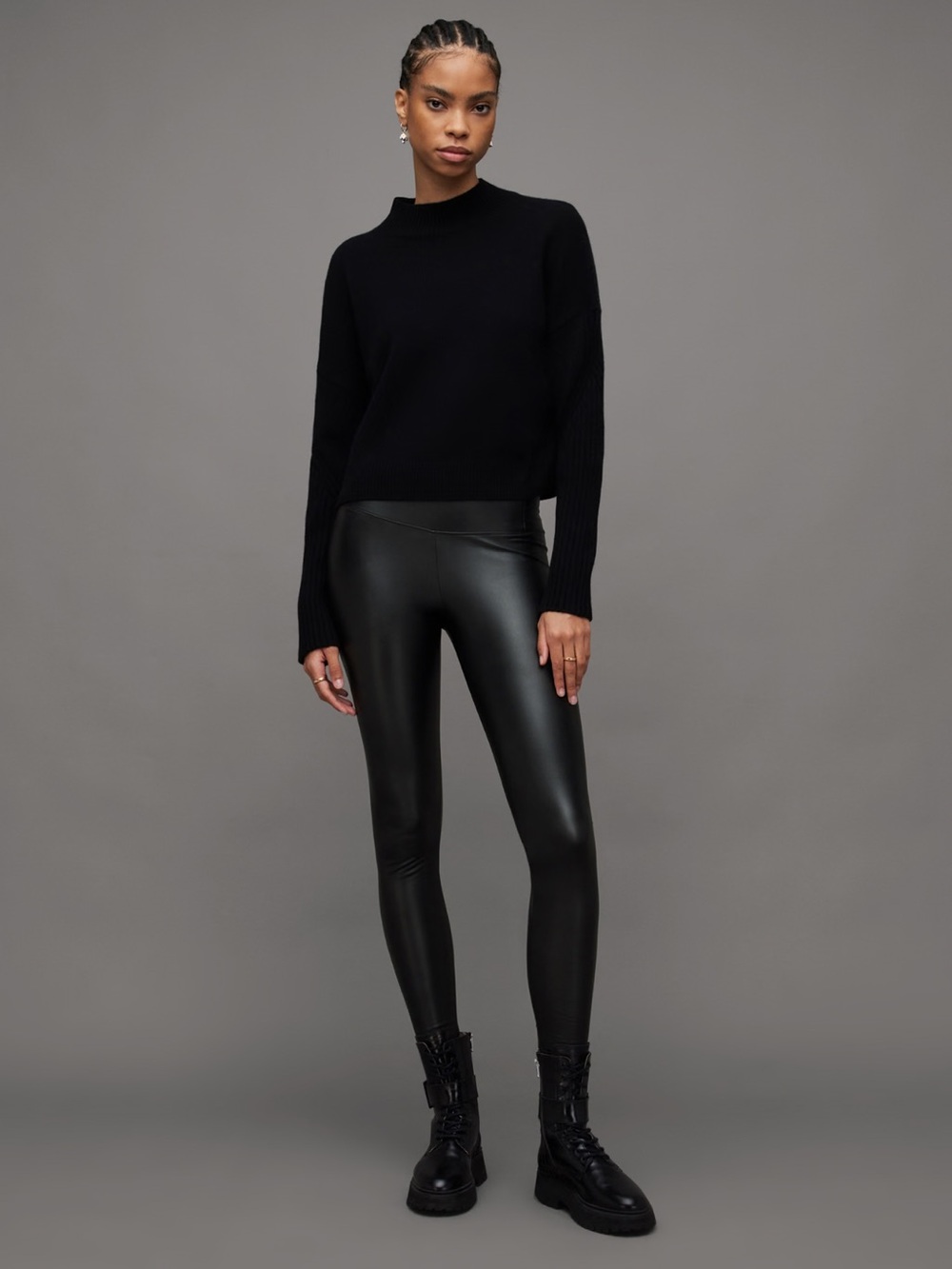 All Saints Cora Skinny Faux Leather Leggings - Size 4